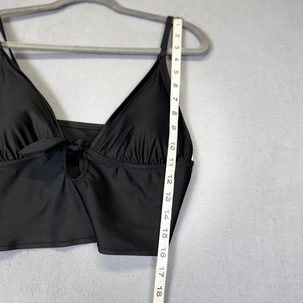 Aerie Real Good Black Tie Front Keyhole Crop Bikini Top XL NWT - Picture 4 of 7